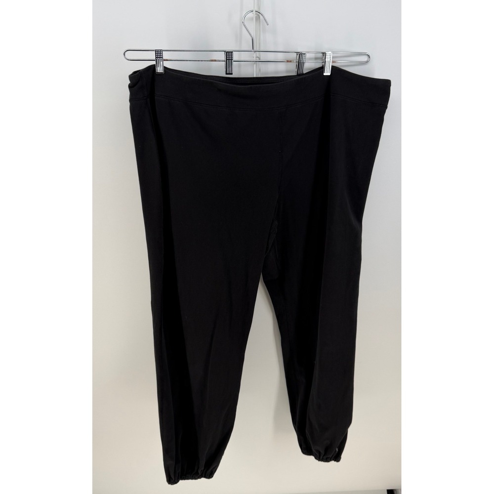 Danskin Now Jogger Pants Womens 5X Black Cotton Stretch High Rise Activewear